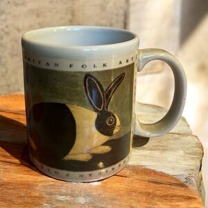 Vintage Otagiri Folk Art Rabbit Mug